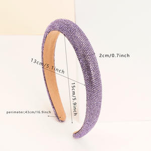 ربطة رأس إسفنجية عصرية جديدة من حجر الراين المرصع بالنماذج المرصعة بالنبات ، ربطة رأس على شكل مأدبة واسعة بطباعة الفهد - Product Image 2