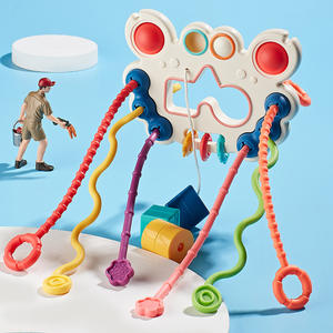 Jouets d'apprentissage interactifs de qualité alimentaire pour <span class=keywords><strong>la</strong></span> motricité fine Jouet de dentition sensoriel en silicone pour bébé - Product Image 6
