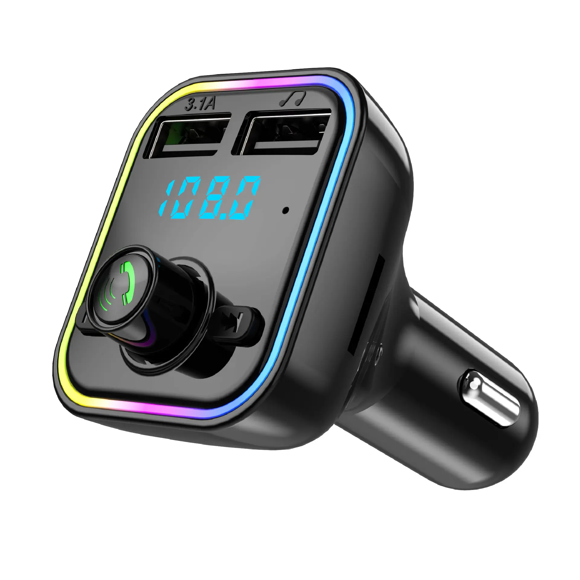 자동차 충전기 BT 5.0 PD Type-C 듀얼 USB 자동차 MP3 플레이어 핸즈프리 충전기 3.1A 고속 충전 자동차 액세서리 FM 송신기