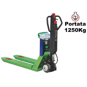 Transpaleta eléctrica Barbero BP 23 ECBS 550x1150mm con báscula e impresora, capacidad de 1,25 toneladas - Product Image 1