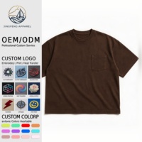 T-shirt à poche en coton Pima 100% brossé lourd 260 GSM pour homme, design personnalisé, chaleur douce, vierge en gros