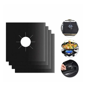 Lot de 4 protections personnalisables en PTFE pour cuisinière à gaz, tapis de protection réutilisable pour cuisinière, 27 cm, pour table de cuisson de cuisine - Product Image 2