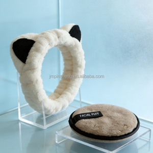 Kit de beauté en flanelle réutilisable avec logo personnalisé, bandeau oreilles de chat 3D et éponge faciale imperméable <span class=keywords><strong>pour</strong></span> spa et <span class=keywords><strong>yoga</strong></span> – Vente en gros - Product Image 2