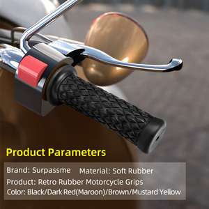 Mocell Universal Non-Slip Rubber Bar End Thruster <b>Grip</b> 7/8\" 22mm 24mm Comfort Hand Handlebar for <b>Motorcycles</b> <b>Motorcycle</b> Bumpers - Product Image 4