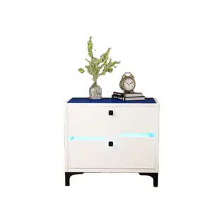 Hot-sale LED Nightstand with Drawers Color Changing Function with Dynamic Mode and Static Colors Adjustable Speed and Lightness