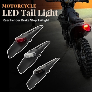 Soporte de matrícula para guardabarros trasero de motocicleta con lámpara de freno LED 12V para <span class=keywords><strong>Enduro</strong></span> Dirt Bike para Suzuki Kawasaki lámpara de freno - Product Image 2
