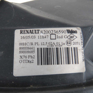 Phare avant gauche 8200236590 Renault Kangoo Mk1 restyling 03-08 (49662) - Product Image 4