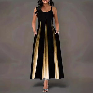 Vestido de Moda de una Pieza sin Mangas, Suave, hasta <span class=keywords><strong>la</strong></span> Rodilla, Estilo Línea A, para Mujer, Casual, Elegante, de Lujo, para Oficina, Fiesta - Product Image 3