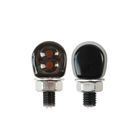 Luz Intermitente LED para Motocicleta TDH HF101606, Delantera/Trasera, Amarilla, Mini, Carcasa de Aleación de Zinc Plateada, Lámpara Intermitente con Certificación E-mark, 1 Año de Garantía