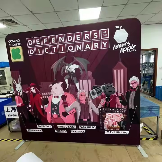 Knitted Polyester High-Definition Tension Fabric Display Custom Banner Backdrop Printing for Branding Interviews Backdrop