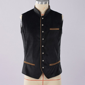 Chaleco de Terciopelo Medieval para Hombre, Traje de Caballero para Halloween, Chaqueta Blazer Clásica de Un Solo Pecho para Banquete, Disfraz de Oktoberfest - Product Image 6