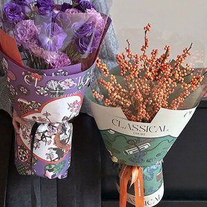 Nouvelle conception de papier d'emballage pour bouquets de haute qualité, style rétro classique en kraft - Product Image 4
