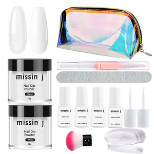 Lujoso Kit de uñas en polvo acrílico de 2 colores, manicura de salón de casa con capa superior Base, herramientas de plástico, juego de uñas en polvo de inmersión - Product Image 2