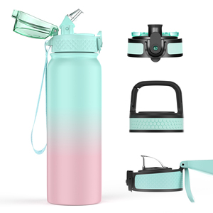 Customized Gradual Stainless Steel Double Wall Insulated Vacuum <b>Flask</b> Powder Coated Metal Water Bottle - Product Image 1