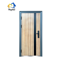 Prix d'usine direct Magellan Revêtement en poudre Portes en acier à transfert de chaleur Porte d'entrée de sécurité de 5cm 7cm d'épaisseur pour l'exportation