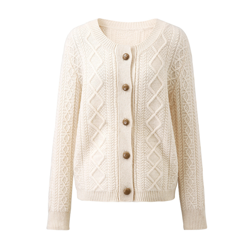 Custom 100 Wool Long Cable Knitted