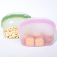 Sac de rangement en silicone de qualité alimentaire à impression personnalisée Lfgb Ensemble réutilisable avec fermeture éclair pour réfrigérateur