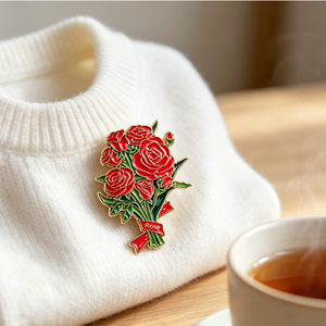 Broche décorative personnalisée en forme de plante et de fleur de dessin animé, <span class=keywords><strong>iris</strong></span> et fleur de cerisier, pour sacs de filles, accessoires vestimentaires, vente en gros - Product Image 6