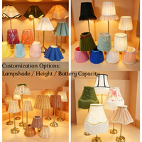 Lampe sans fil de luxe pour l'hôtellerie, en métal avec abat-jour en tissu, lampe de table sans fil pour mariage et restaurant