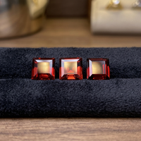 Pierres précieuses facettées carrées en grenat rouge naturel de 2,0 mm à 8,0 mm pour la fabrication de bijoux et la vente en gros de pierres en vrac