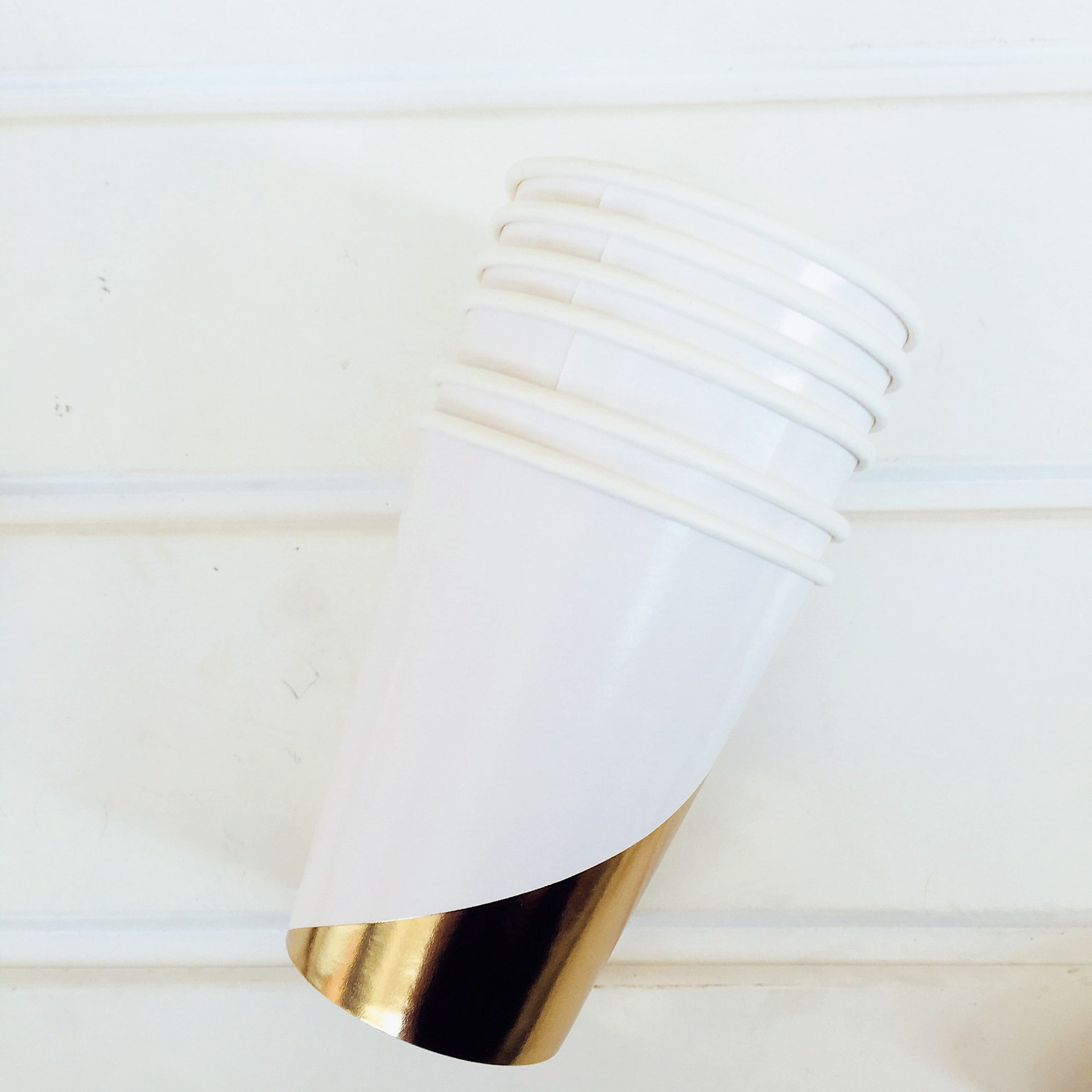Cups-8pcs en papier doré 270ml