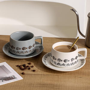 Ensemble de tasses de luxe populaires avec bordure dorée, tasses à thé élégantes en porcelaine fine, ensemble tasse à café et soucoupe pour lait et jus - Product Image 5
