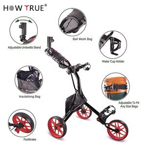 कैसे असली थोक चिकनी ड्राइविंग या पुश पुल फोल्डेबल गोल्फ कार्ट छोटे तह 3 पहियों पोर्टेबल चलती गोल्फ ट्रॉली - Product Image 2
