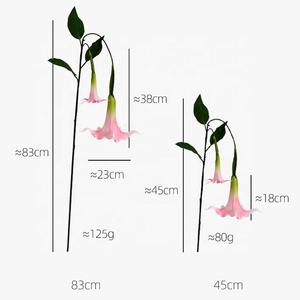 A-932ตกแต่งเทียม <span class=keywords><strong>Datura</strong></span> ทรัมเป็ตดอกไม้สีขาวสัมผัสจริงยางลำโพงซิลิโคนดอกไม้ - Product Image 6