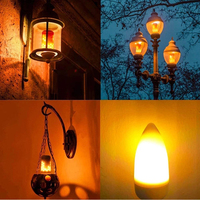 Ampoule LED à effet de flamme E14, ampoules de bougie scintillantes avec capteur de gravité pour jardin, vacances, porche, patio