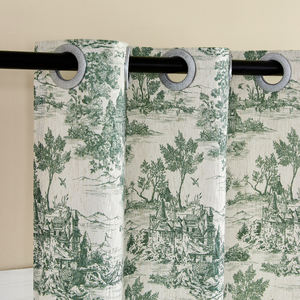 Cortinas <span class=keywords><strong>de</strong></span> Lino Estampadas con Reducción <span class=keywords><strong>de</strong></span> Luz, Estilo <span class=keywords><strong>de</strong></span> Boceto Botánico Floral, Verde <span class=keywords><strong>de</strong></span> Alta Calidad, 1 Pieza, Cortinas Tejidas <span class=keywords><strong>de</strong></span> Zhejiang Plant - Product Image 3