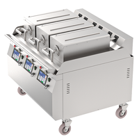 Gril à clapet à triple brûleur commercial Grille double face programmable Contrôle indépendant de la température pour la cuisson rapide