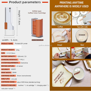 EVEBOT Printpen Stampante per Caffè, Stampante Alimentare, Macchina per Stampa <span class=keywords><strong>su</strong></span> Torte, Penna per Stampa Alimentare Manuale per Caffetterie - Product Image 6