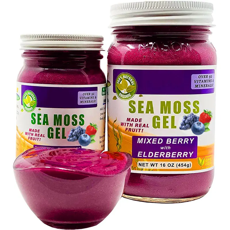 Groothandel Prijs Organische Ierse Blueberry Zee Moss Bulk Seamoss Gel Packs