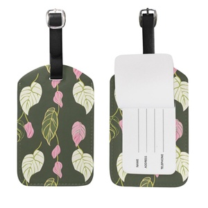 Custom ODM Luxury Fashionable PU Luggage <b>Tag</b> Custom Logo Printed Water Resistant Eco-Friendly Name ID <b>Tag</b> for Travel <b>Suitcase</b> - Product Image 2