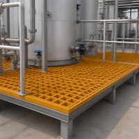 Grille moulée en PRV antidérapante sur mesure en fibre de verre pour plateforme d'atelier, passerelle et couvercle de tranchée
