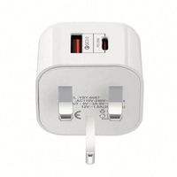 Chargeur mural Type-C 3 broches 20W à charge rapide USB-QC3.0, adaptateur secteur 3 broches pour iPhone, chargeur mural rapide pour iPhone 15