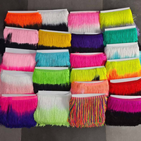 Erkoumi 20cm DIY Accessoires Ombre Tassel Garniture Space-Dyed Tassel Fringe pour Costumes de Danse Latine Robes Accessoires pour la Maison