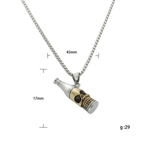 Collar de hombre de acero inoxidable con colgante de calavera, estilo retro punk 120156 - Product Image 5