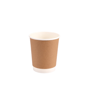Gobelet à café en papier kraft noir à double paroi biodégradable avec impression personnalisée du logo et couvercles en plastique - Product Image 3