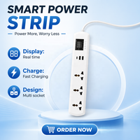 Protector de Voltaje JIUJI JJSVA-QR3 con 3 Tomas de Corriente USB y Voltaje/Corriente Ajustables para Refrigerador
