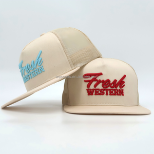 Casquette Trucker OEM Y-Y en forme de P, plate, 5 panneaux, avec broderie personnalisée, patch en cuir, ajustée, Richardson 115, en maille, Snapback 6006 - Product Image 1