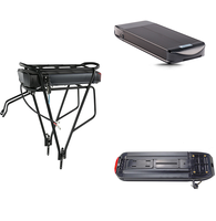 Batterie de vélo électrique en stock 36V 48V 52V 30Ah avec porte-bagages arrière, BMS de qualité, chargeur 4A, compatible avec les vélos électriques 250W-1500W, cellules 18650 21700