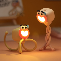 Lampe Nuit Créative en Forme de Pieuvre Monstre Amusante avec Articulations Flexibles, Alimentée par Piles Bouton Amovibles