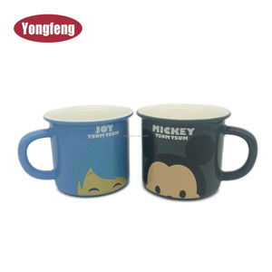 Wholesale 12 oz Custom logo Printing Tea <strong>Cup</strong> Ceramic Coffee Mug Ceramic Imitation <strong>Enamel</strong> <strong>Cup</strong> - Product Image 2