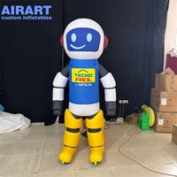 Mascotte robot gonflable personnalisée en usine, personnage de dessin animé, logo de marque imprimable, ballon gonflable robot gonflable
