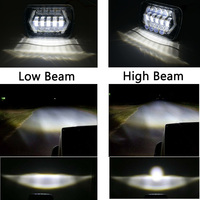 Feux de conduite à faisceau rectangulaire LED 55W 5x7 "7X6" pouces haut/bas DRL phares carrés pour Jeep Wrangler camion 4X4