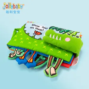 Jollybaby-Libro de tela suave para bebé, pies de cocodrilo