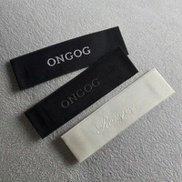 Étiquette de vêtement imprimée pliée en serre-tête, étiquette d'entretien en sergé, étiquette personnalisée avec logo privé, étiquettes tissées en coton pour vêtements, étiquettes personnalisées