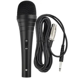 Nouveau microphone filaire en métal noir champagne, la chine produit un microphone professionnel dynamique de karaoké de scène à domicile