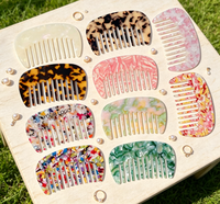 Peignes à cheveux à dents larges Newyeah faits à la main, style vintage français, pour usage quotidien, en acétate marbré écaille de tortue, pour femmes et filles